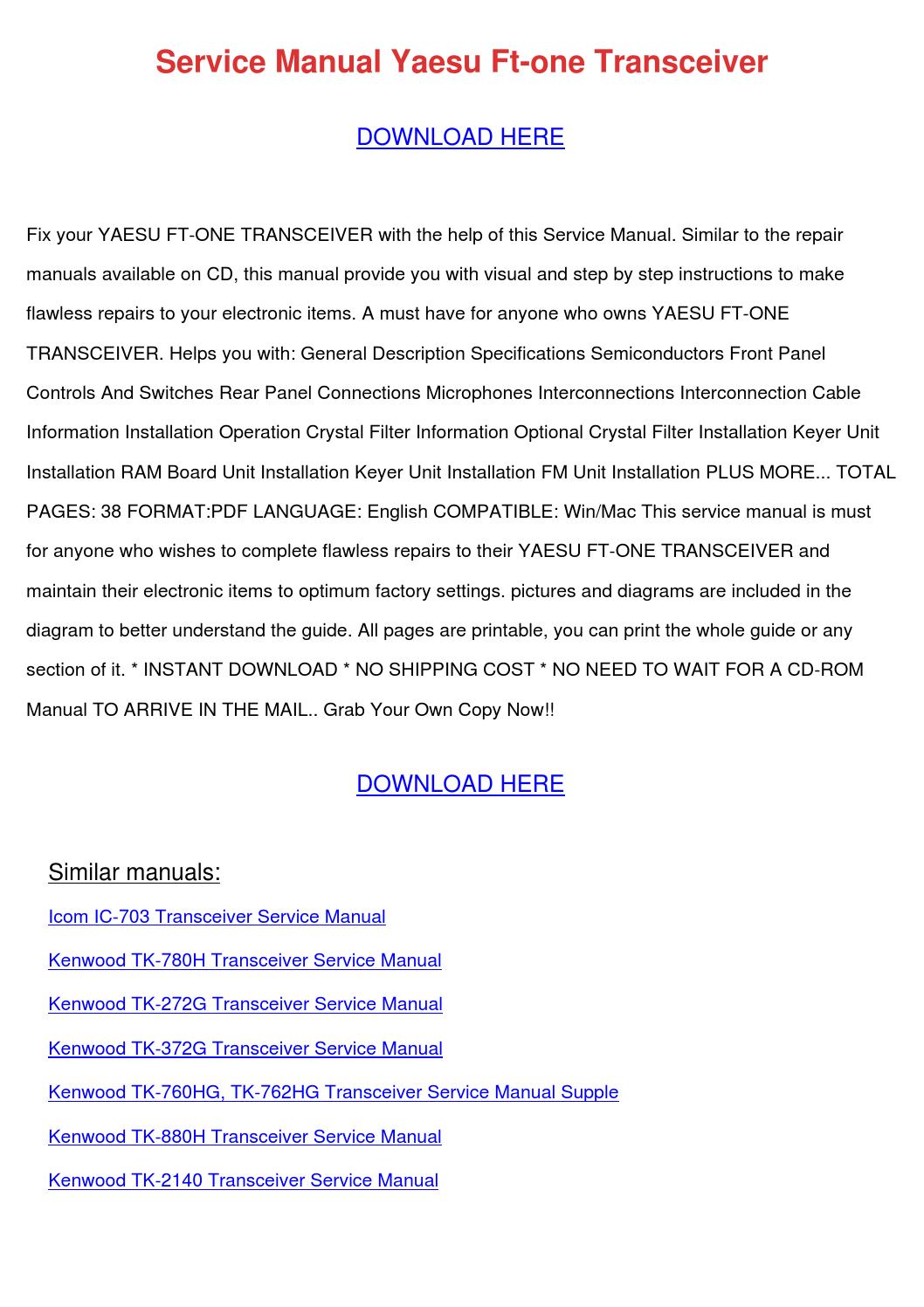 Sgc transceiver service or technical manual pdf
